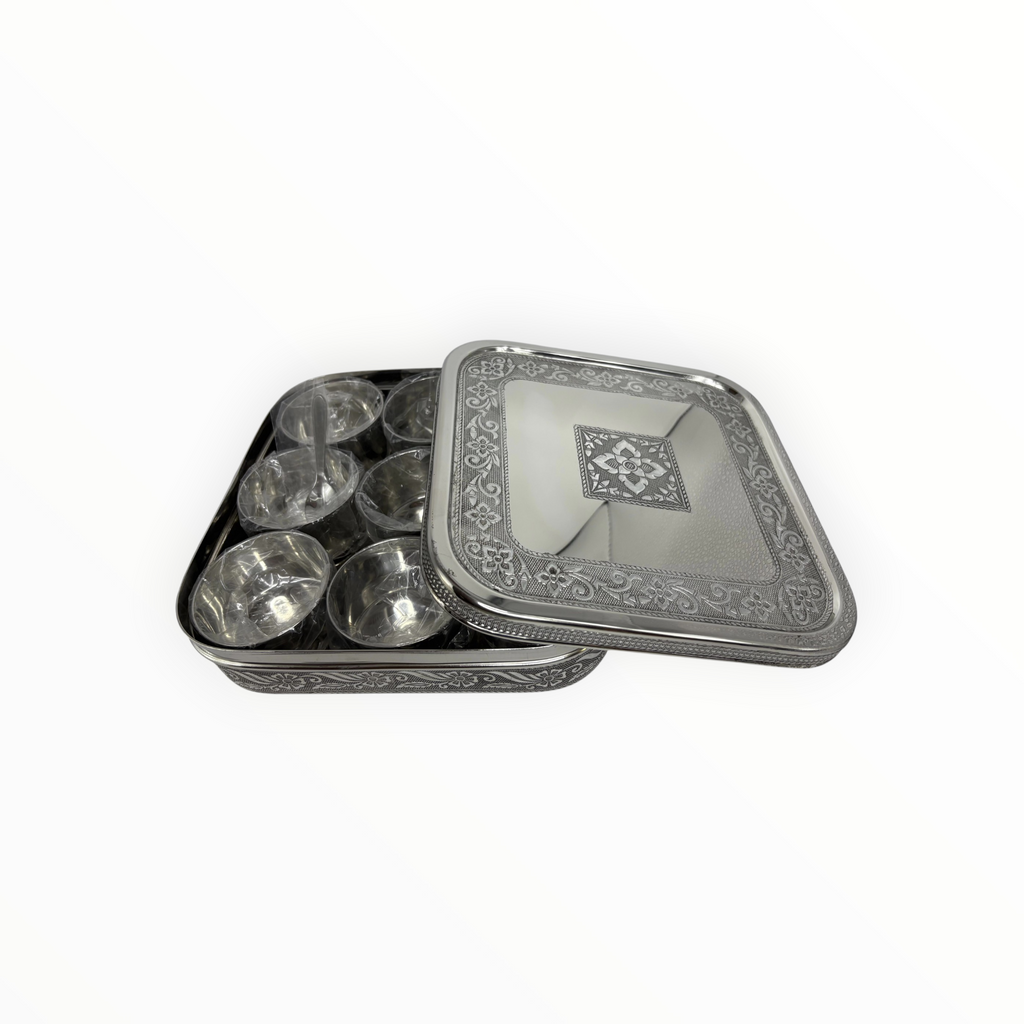 Meenakari Square Masala Dabba (Big)