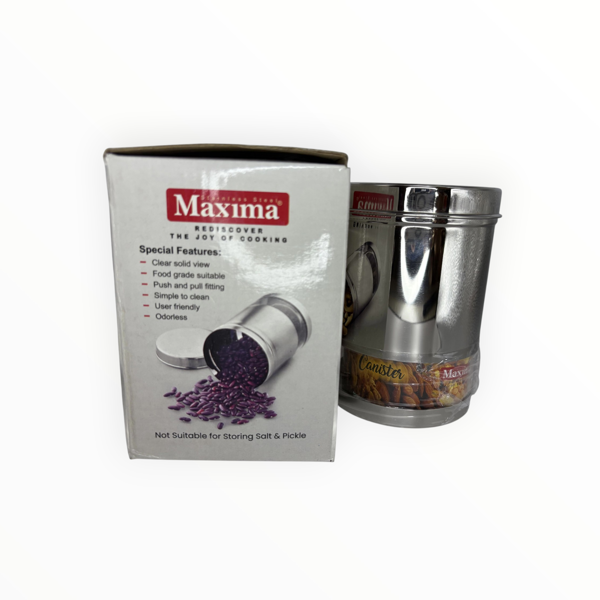 Maxima Stainless steel - Sunshine Cannister 900ml (Set of 2 cannisters); Glossy
