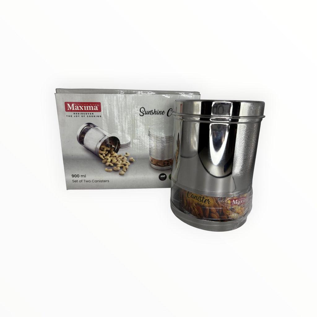 Maxima Stainless steel - Sunshine Cannister 900ml (Set of 2 cannisters); Glossy