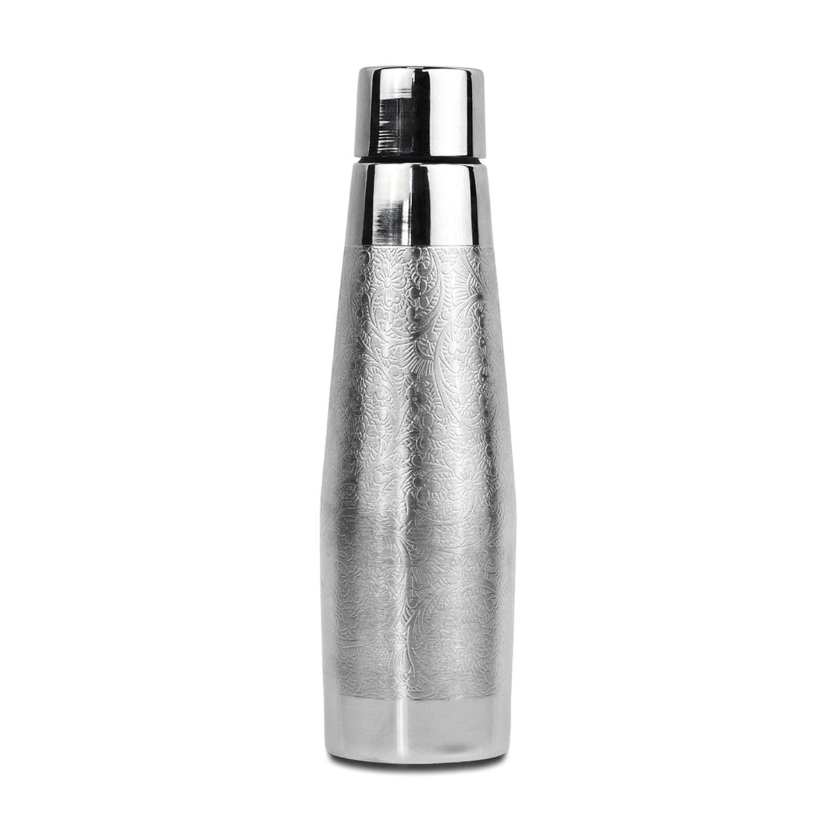 Curve Etching Nickle Bottle (Silver colour)