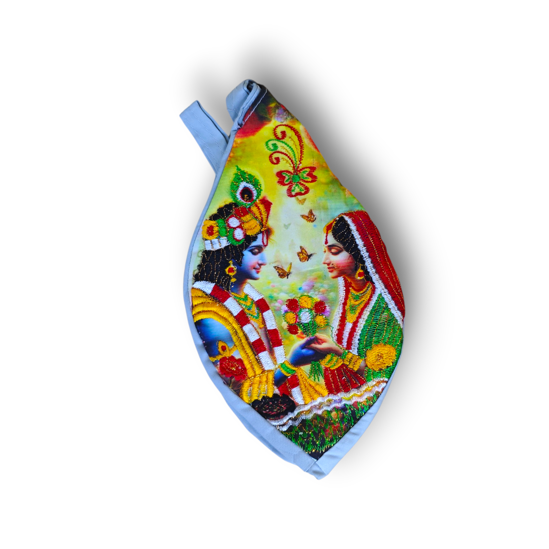 Radha Krishna Decorative Sling Bag (Gaumukhi)