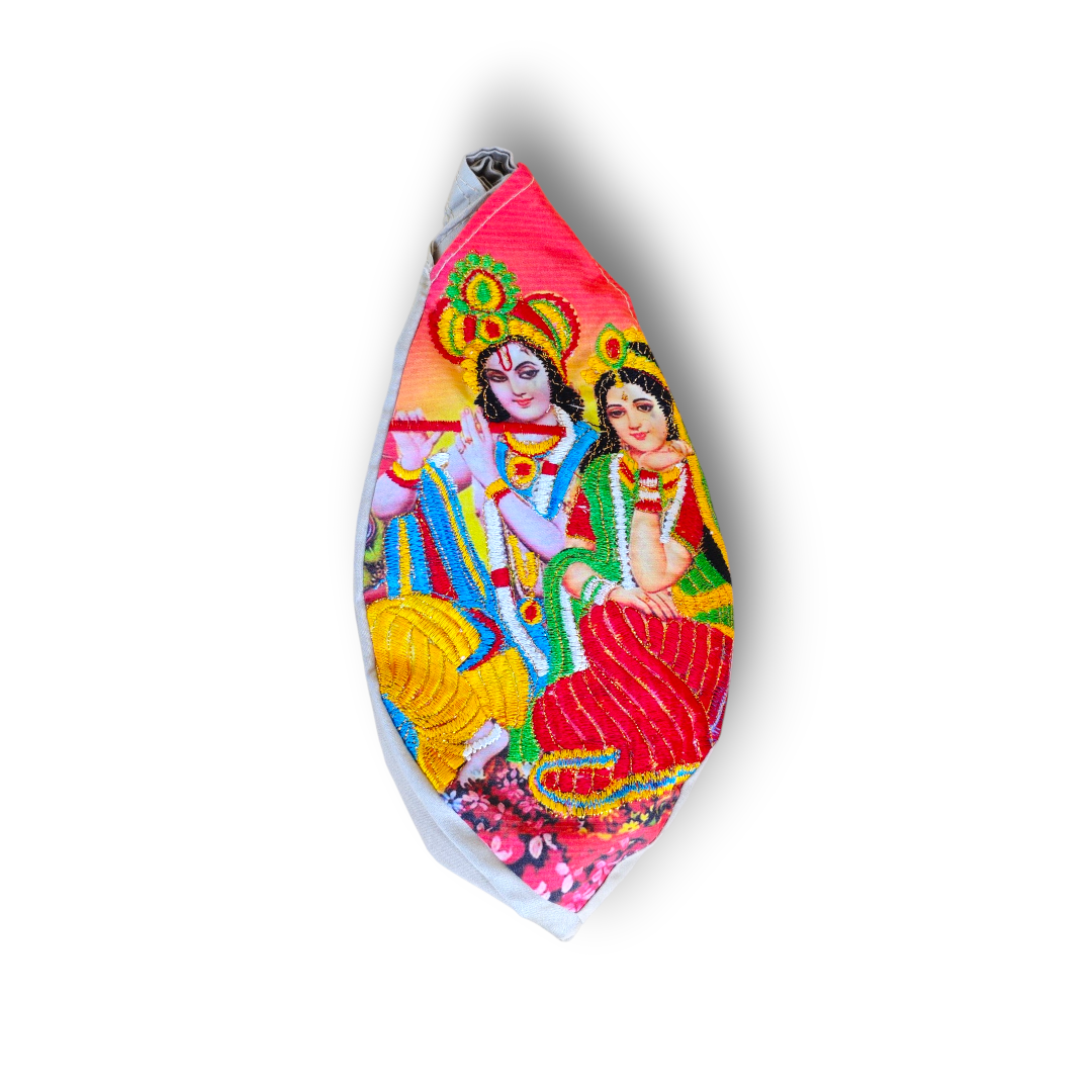 Radha Krishna Decorative Sling Bag (Gaumukhi)