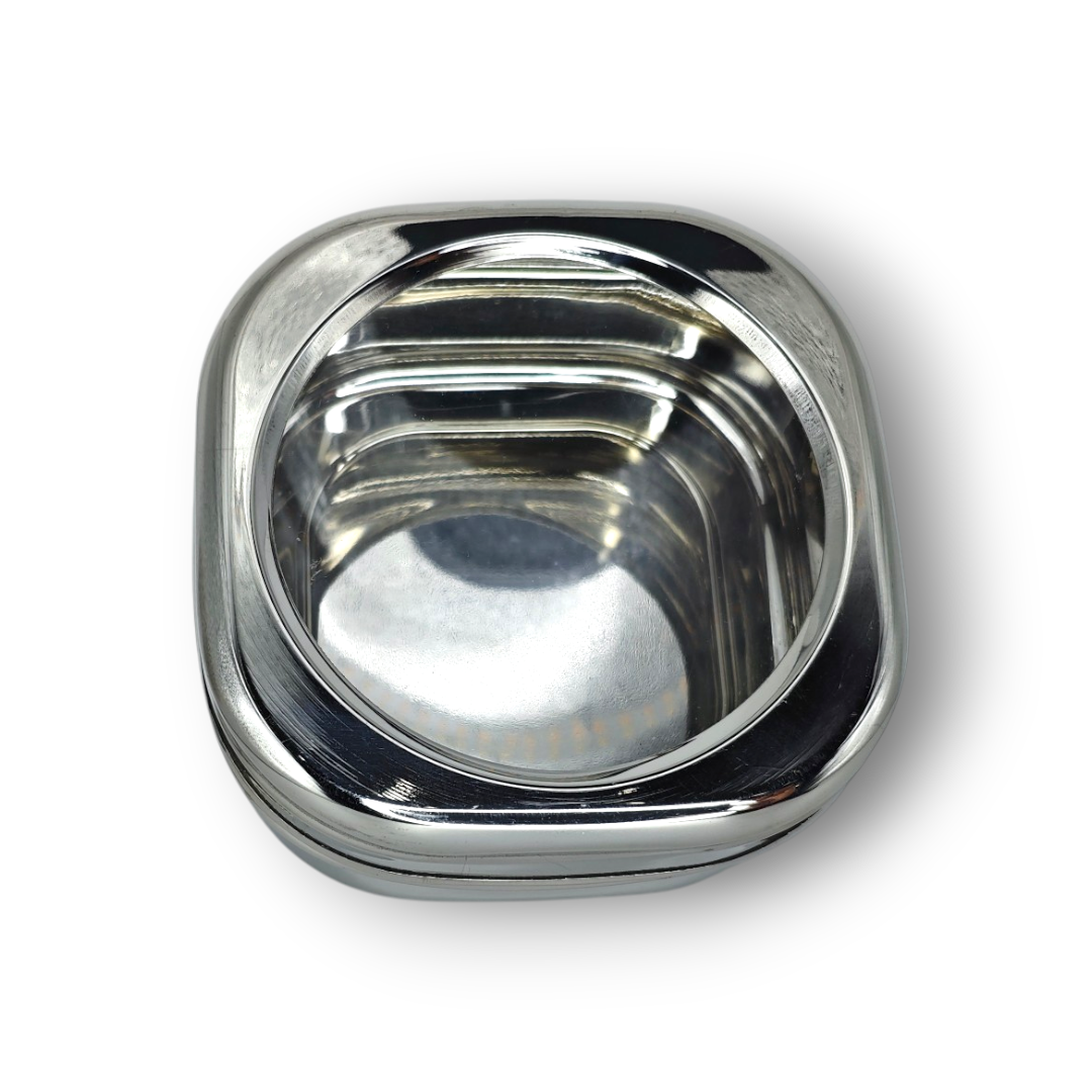 Premium Steel Tiffin Box – Transparent Cover (No. 6)
