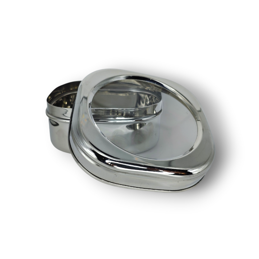 Premium Steel Tiffin Box – Transparent Cover (No. 6)