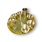 Lily Brass Maharaja Thali Set (Finish: Etching) - Set of 9 pcs