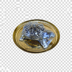 Decorative Turtle Figurine with brass thali