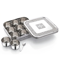 Radiance Steel Masala Dabba (9 round mini dabba) - transparent lid