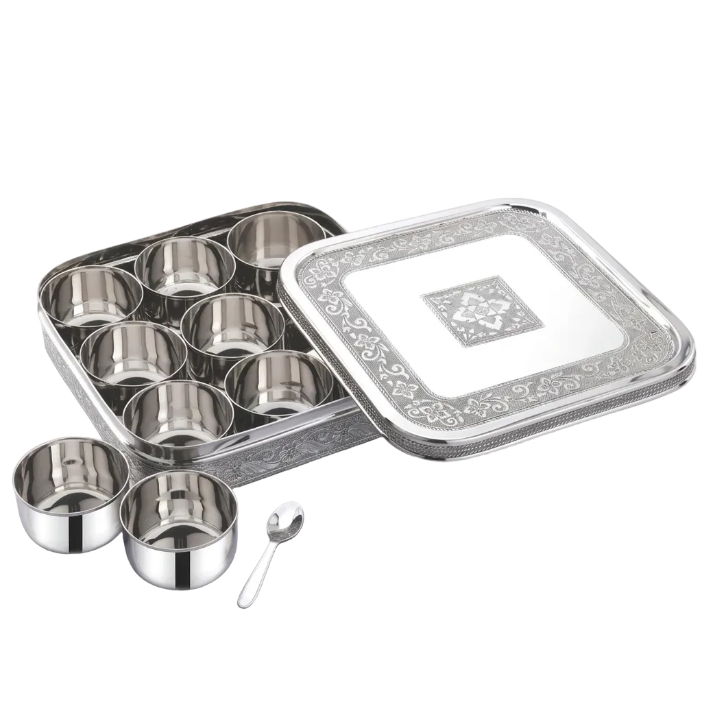 Meenakari Square Masala Dabba (Big)
